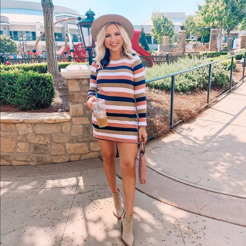 Striped sweater dress